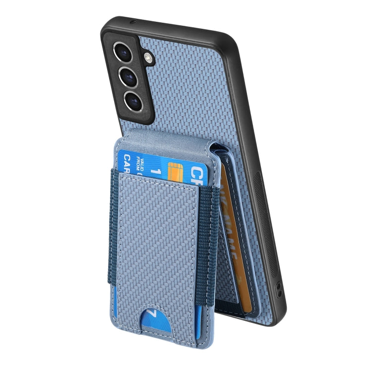 For Samsung Galaxy S23 FE 5G Carbon Fiber Vertical Flip Wallet Stand Phone Case