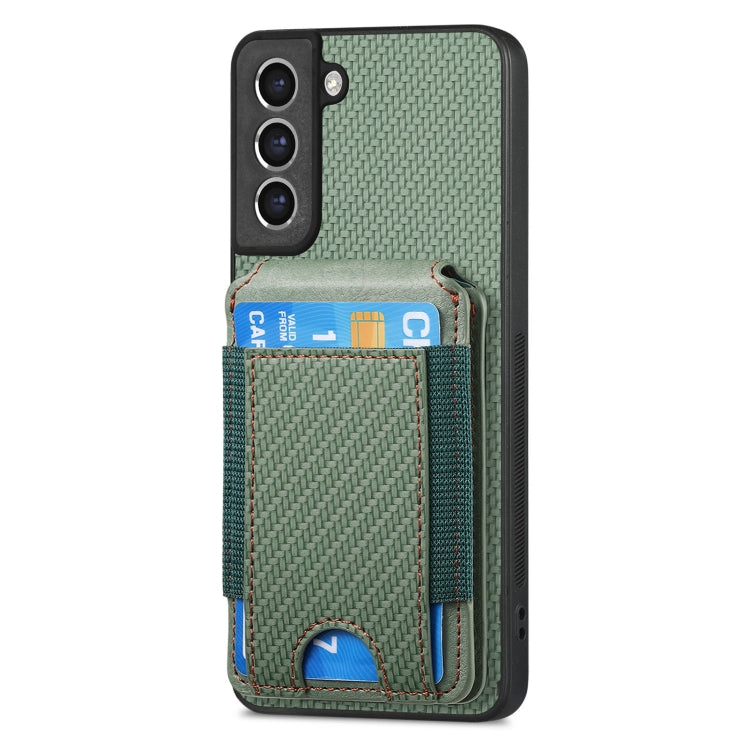 For Samsung Galaxy S23 FE 5G Carbon Fiber Vertical Flip Wallet Stand Phone Case