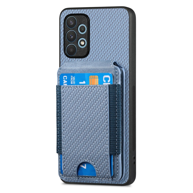 For Samsung Galaxy A32 4G Carbon Fiber Vertical Flip Wallet Stand Phone Case