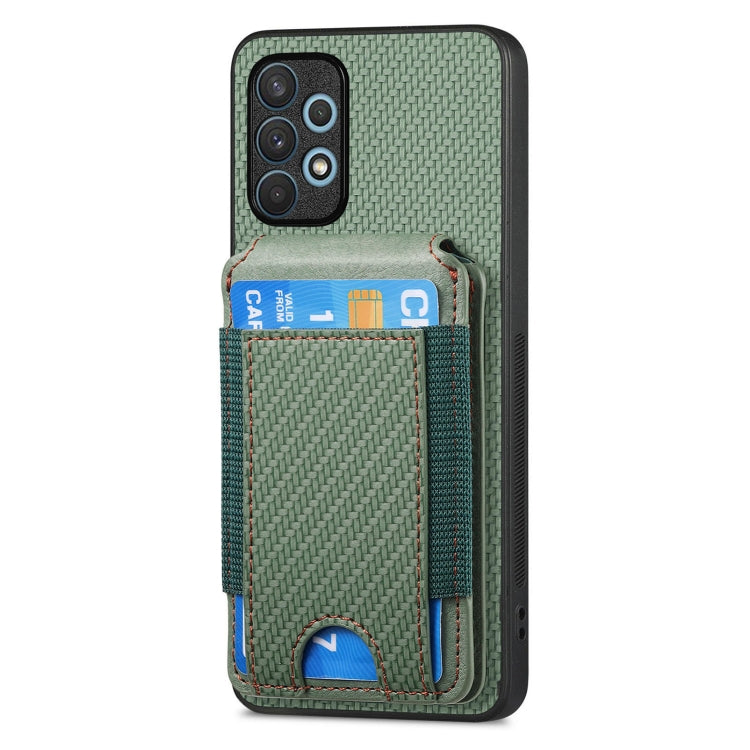 For Samsung Galaxy A32 4G Carbon Fiber Vertical Flip Wallet Stand Phone Case