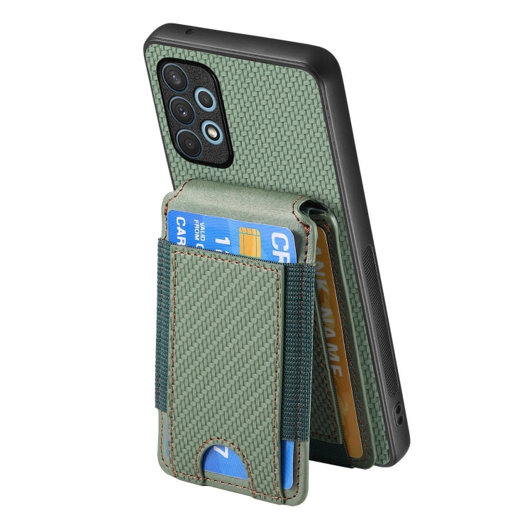 For Samsung Galaxy A32 4G Carbon Fiber Vertical Flip Wallet Stand Phone Case
