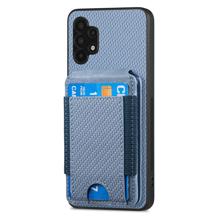 For Samsung Galaxy A32 5G Carbon Fiber Vertical Flip Wallet Stand Phone Case