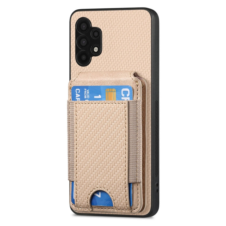 For Samsung Galaxy A32 5G Carbon Fiber Vertical Flip Wallet Stand Phone Case