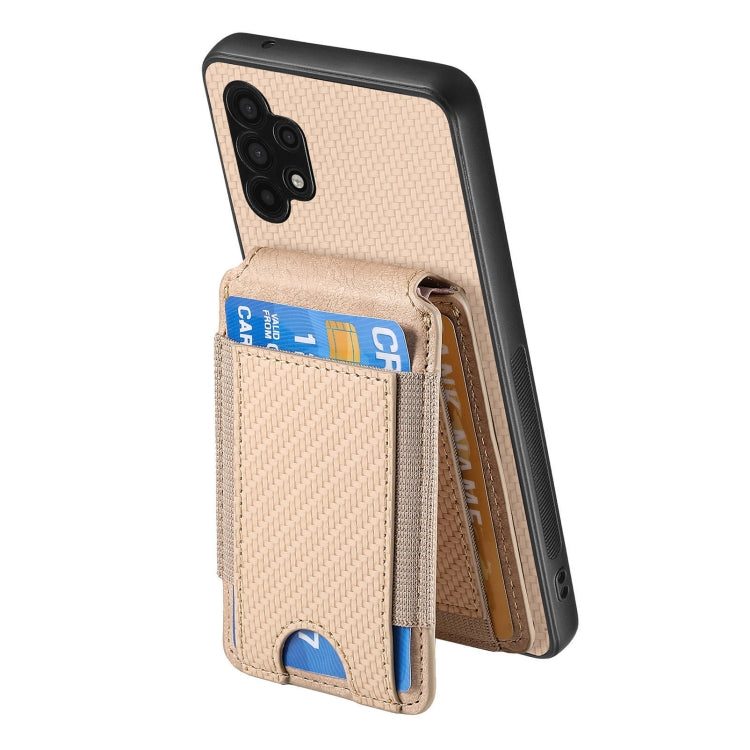 For Samsung Galaxy A32 5G Carbon Fiber Vertical Flip Wallet Stand Phone Case
