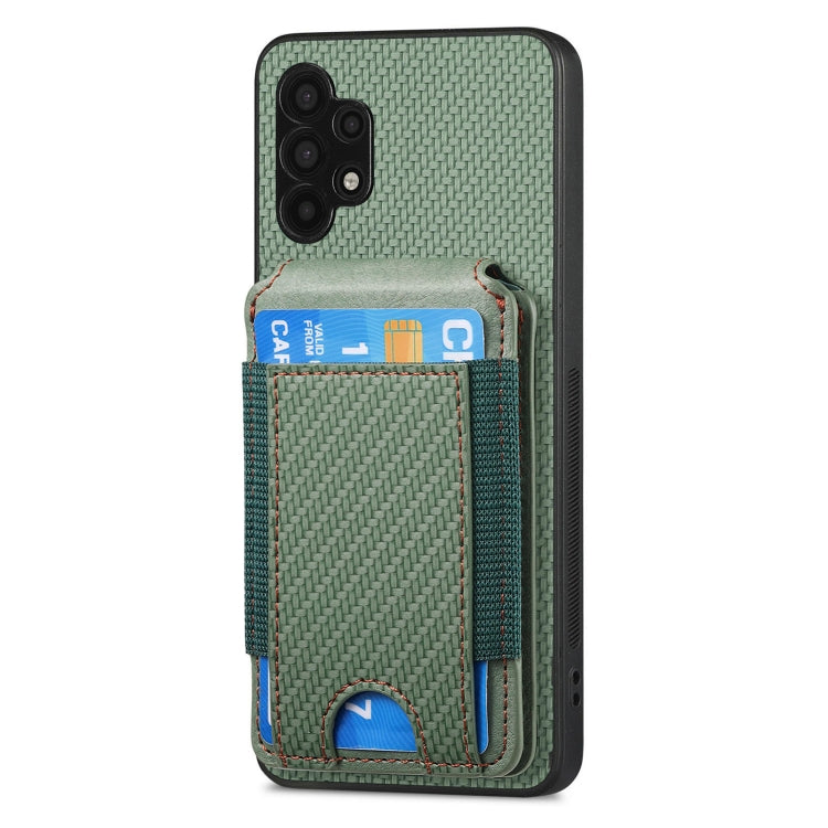 For Samsung Galaxy A32 5G Carbon Fiber Vertical Flip Wallet Stand Phone Case
