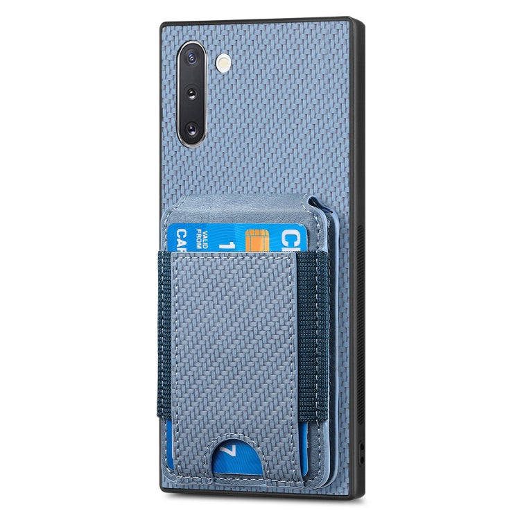 For Samsung Galaxy Note10 Carbon Fiber Vertical Flip Wallet Stand Phone Case