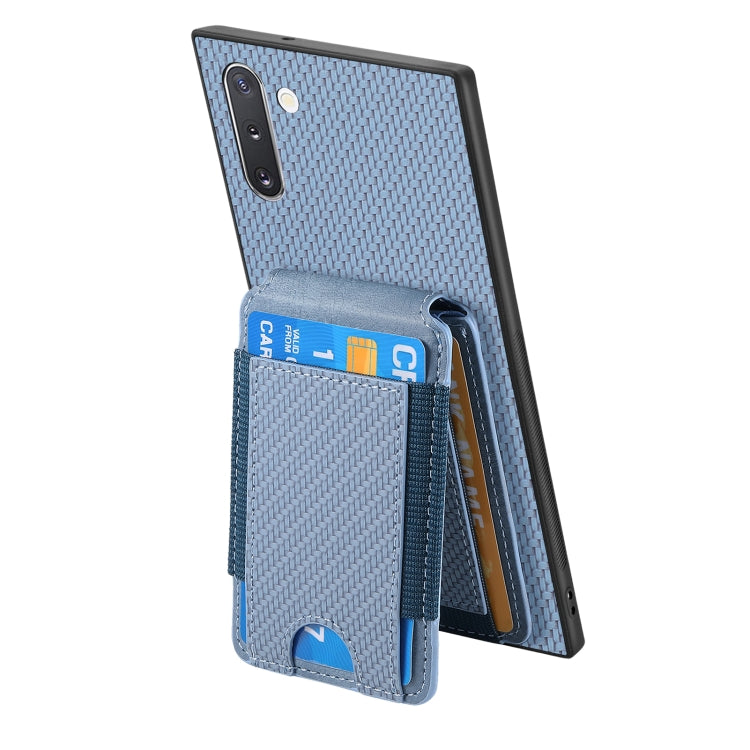 For Samsung Galaxy Note10 Carbon Fiber Vertical Flip Wallet Stand Phone Case