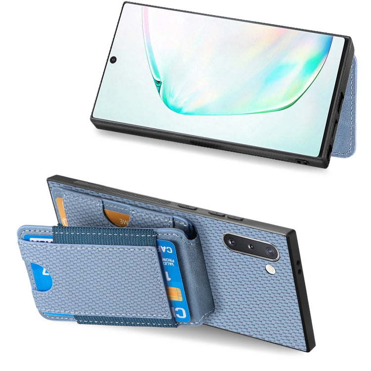 For Samsung Galaxy Note10 Carbon Fiber Vertical Flip Wallet Stand Phone Case