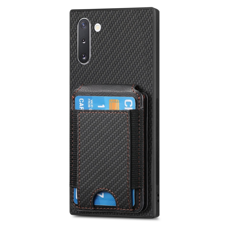 For Samsung Galaxy Note10 Carbon Fiber Vertical Flip Wallet Stand Phone Case