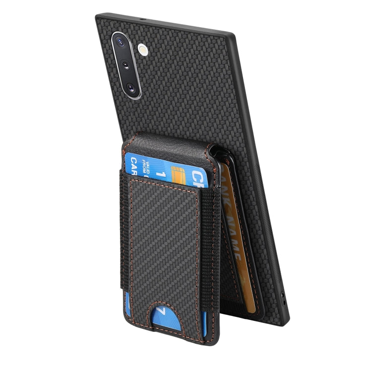 For Samsung Galaxy Note10 Carbon Fiber Vertical Flip Wallet Stand Phone Case