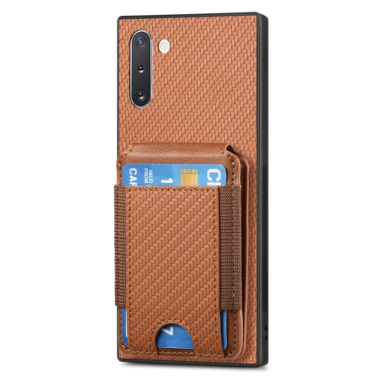 For Samsung Galaxy Note10 Carbon Fiber Vertical Flip Wallet Stand Phone Case
