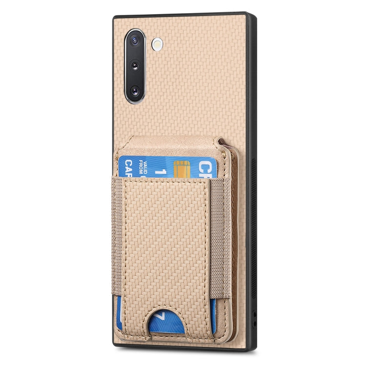 For Samsung Galaxy Note10 Carbon Fiber Vertical Flip Wallet Stand Phone Case