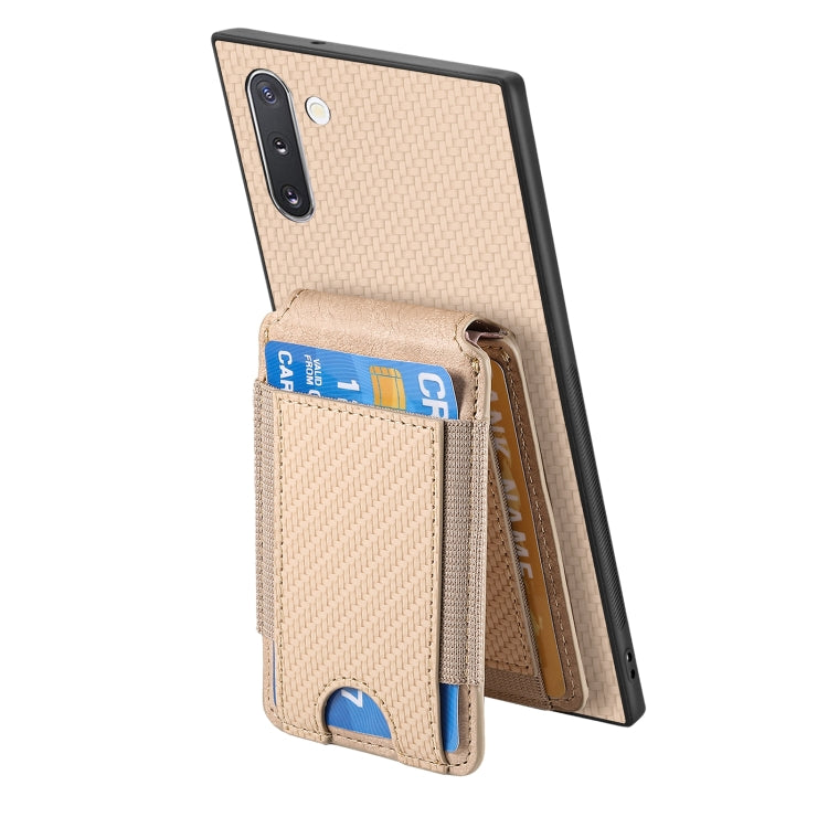 For Samsung Galaxy Note10 Carbon Fiber Vertical Flip Wallet Stand Phone Case