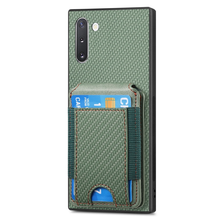 For Samsung Galaxy Note10 Carbon Fiber Vertical Flip Wallet Stand Phone Case