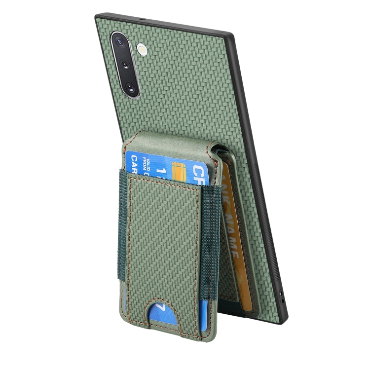For Samsung Galaxy Note10 Carbon Fiber Vertical Flip Wallet Stand Phone Case
