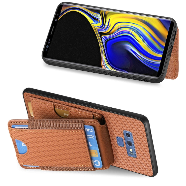 For Samsung Galaxy Note9 Carbon Fiber Vertical Flip Wallet Stand Phone Case
