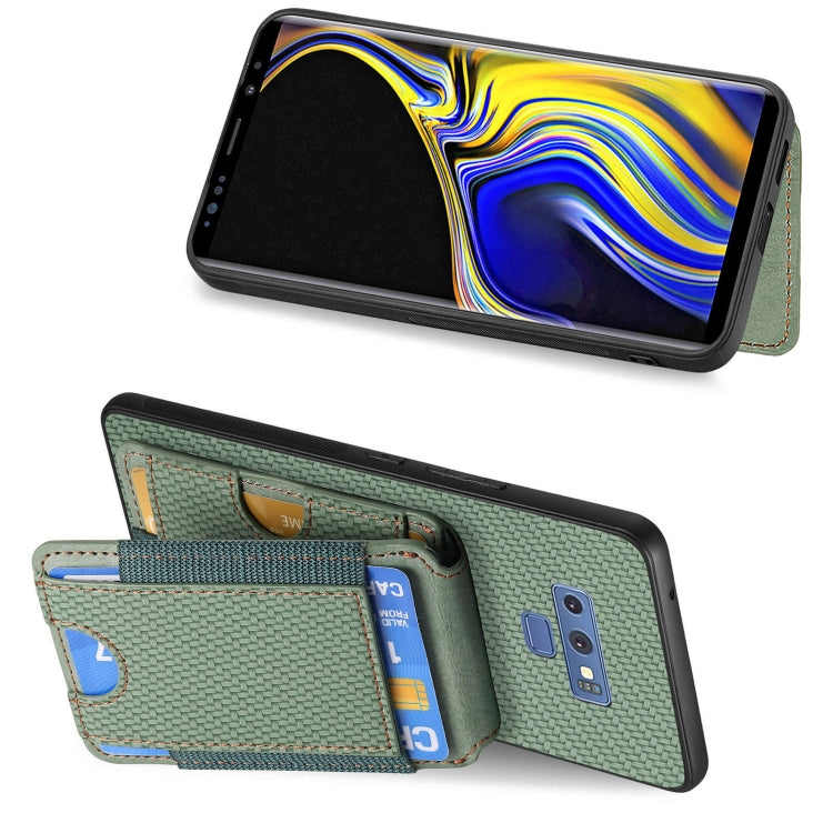 For Samsung Galaxy Note9 Carbon Fiber Vertical Flip Wallet Stand Phone Case