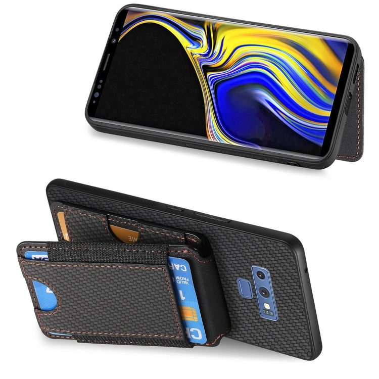 For Samsung Galaxy S8 Carbon Fiber Vertical Flip Wallet Stand Phone Case