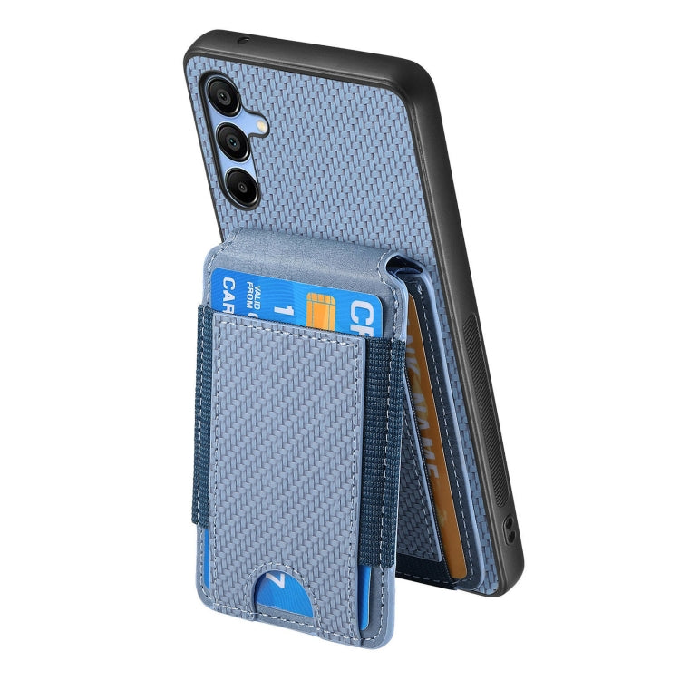For Samsung Galaxy A23 Carbon Fiber Vertical Flip Wallet Stand Phone Case