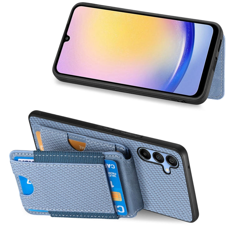 For Samsung Galaxy A23 Carbon Fiber Vertical Flip Wallet Stand Phone Case