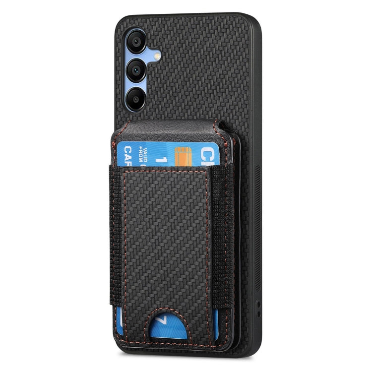 For Samsung Galaxy A23 Carbon Fiber Vertical Flip Wallet Stand Phone Case