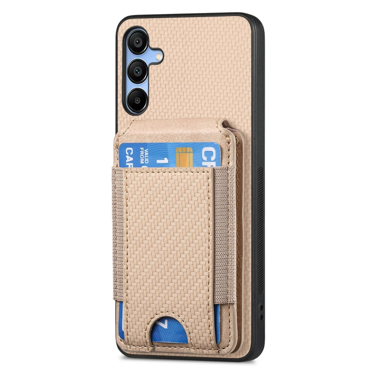 For Samsung Galaxy A23 Carbon Fiber Vertical Flip Wallet Stand Phone Case