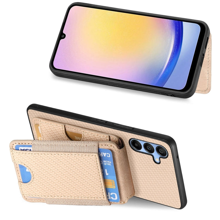 For Samsung Galaxy A23 Carbon Fiber Vertical Flip Wallet Stand Phone Case