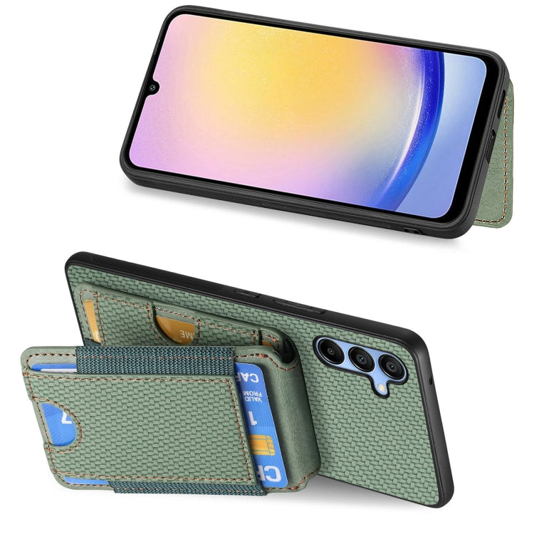 For Samsung Galaxy A23 Carbon Fiber Vertical Flip Wallet Stand Phone Case