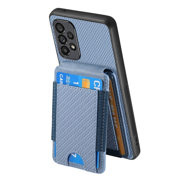 For Samsung Galaxy A52 Carbon Fiber Vertical Flip Wallet Stand Phone Case