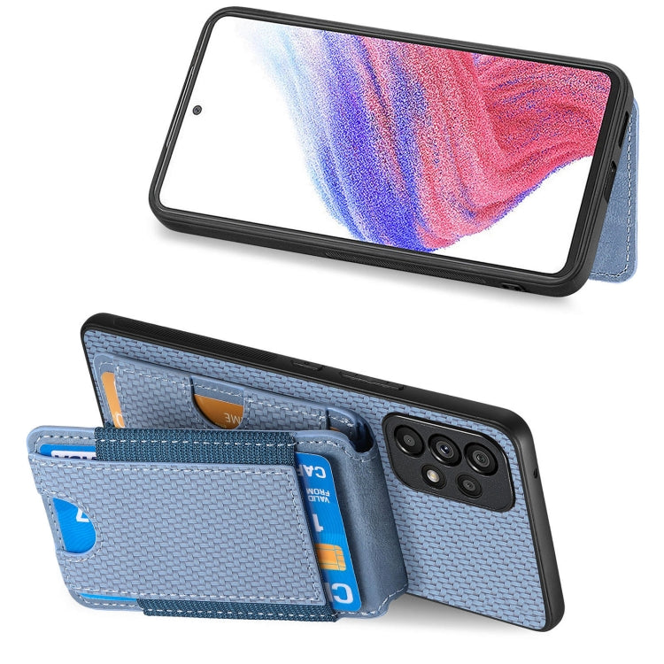 For Samsung Galaxy A52 Carbon Fiber Vertical Flip Wallet Stand Phone Case