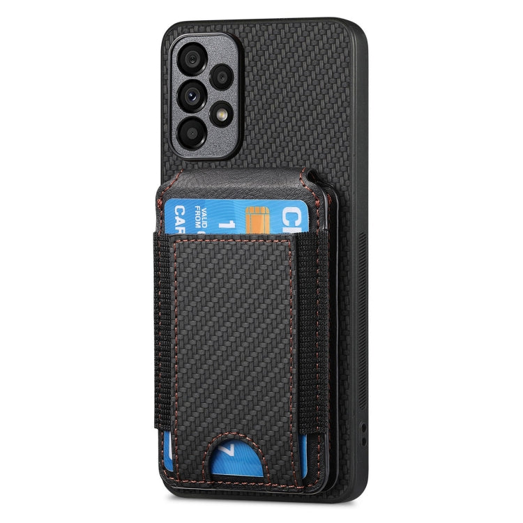 For Samsung Galaxy A52 Carbon Fiber Vertical Flip Wallet Stand Phone Case