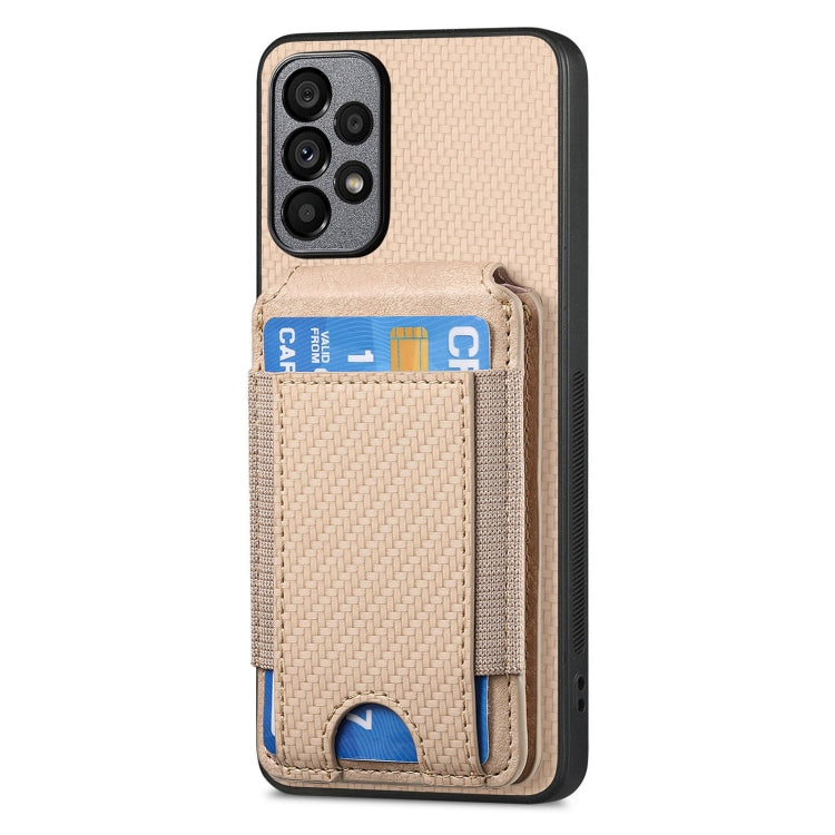 For Samsung Galaxy A52 Carbon Fiber Vertical Flip Wallet Stand Phone Case