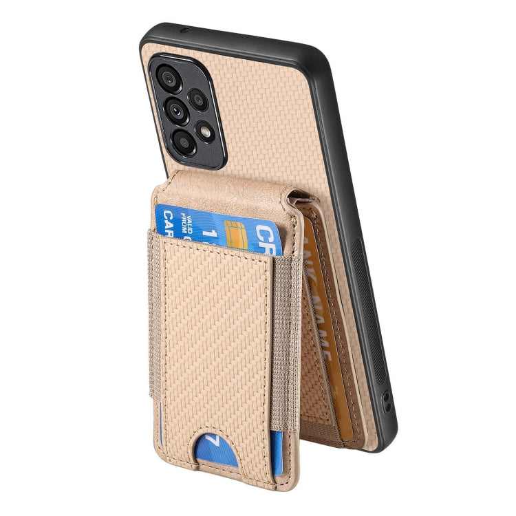 For Samsung Galaxy A52 Carbon Fiber Vertical Flip Wallet Stand Phone Case