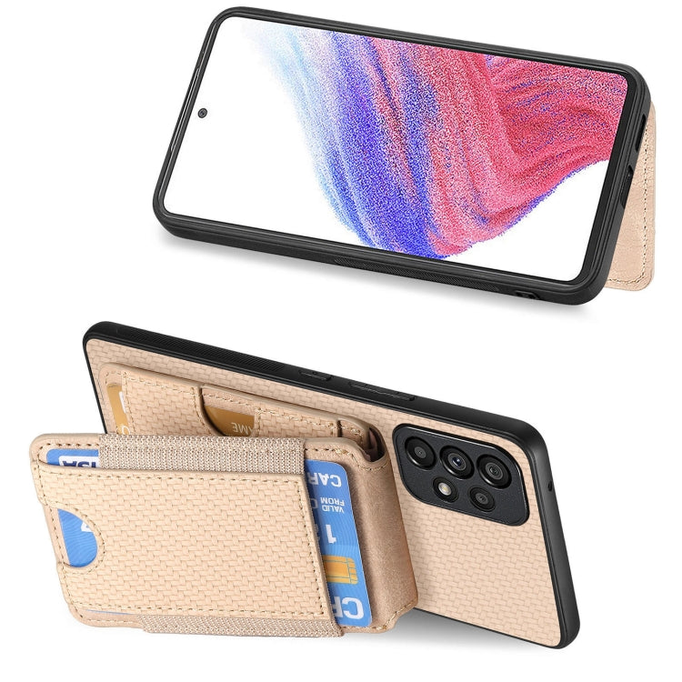 For Samsung Galaxy A52 Carbon Fiber Vertical Flip Wallet Stand Phone Case