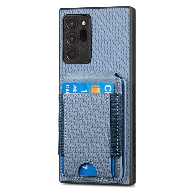 For Samsung Galaxy Note20 Carbon Fiber Vertical Flip Wallet Stand Phone Case