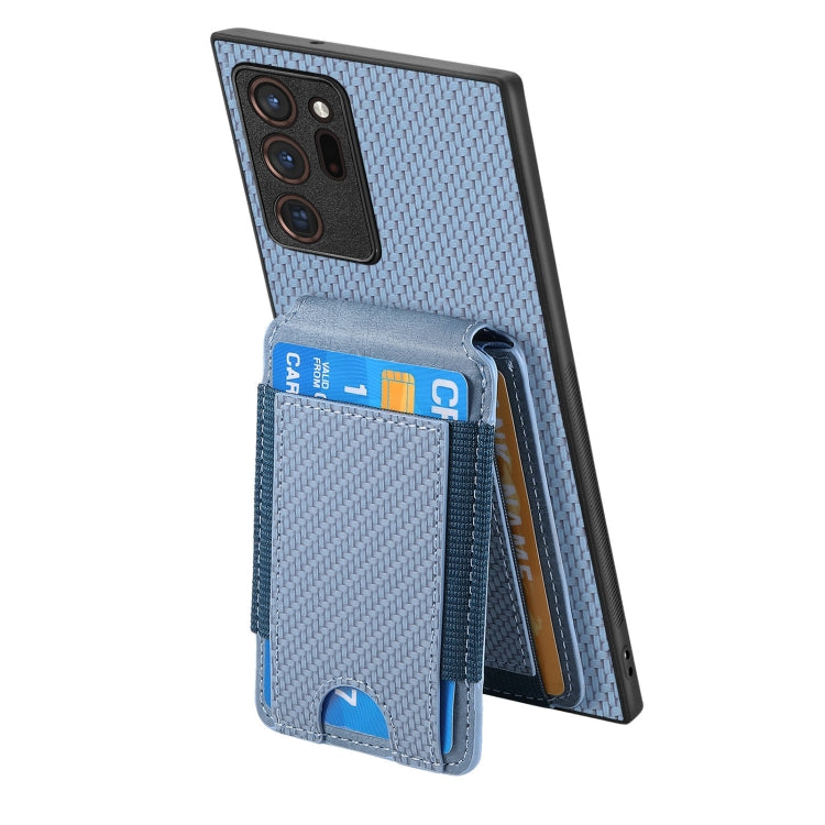 For Samsung Galaxy Note20 Carbon Fiber Vertical Flip Wallet Stand Phone Case