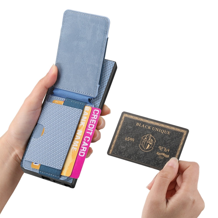 For Samsung Galaxy Note20 Carbon Fiber Vertical Flip Wallet Stand Phone Case