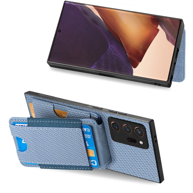 For Samsung Galaxy Note20 Carbon Fiber Vertical Flip Wallet Stand Phone Case