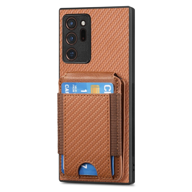 For Samsung Galaxy Note20 Carbon Fiber Vertical Flip Wallet Stand Phone Case