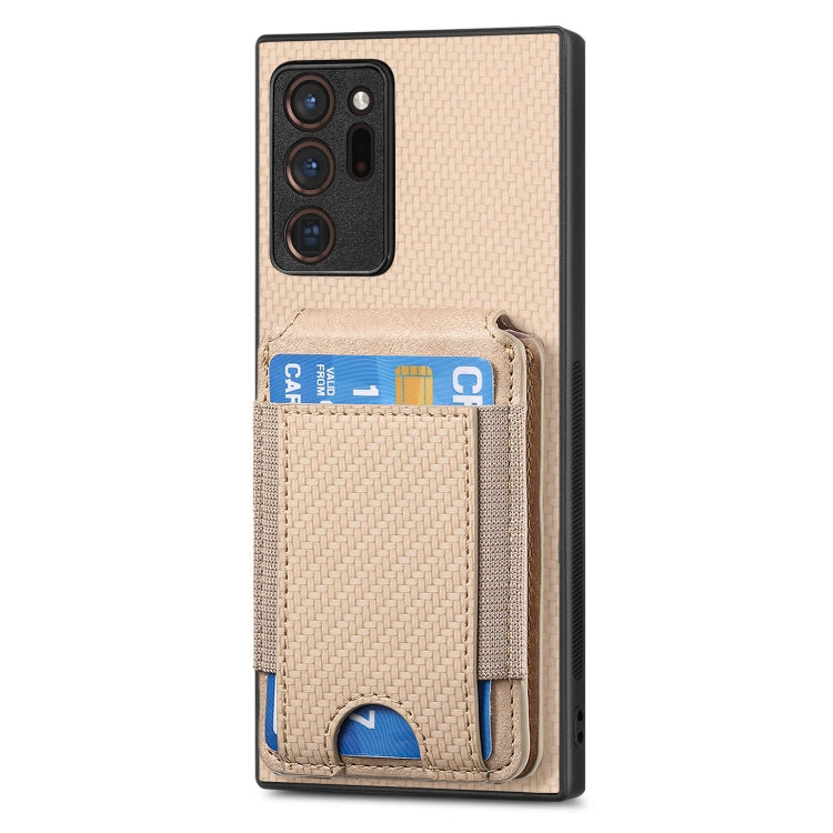 For Samsung Galaxy Note20 Carbon Fiber Vertical Flip Wallet Stand Phone Case