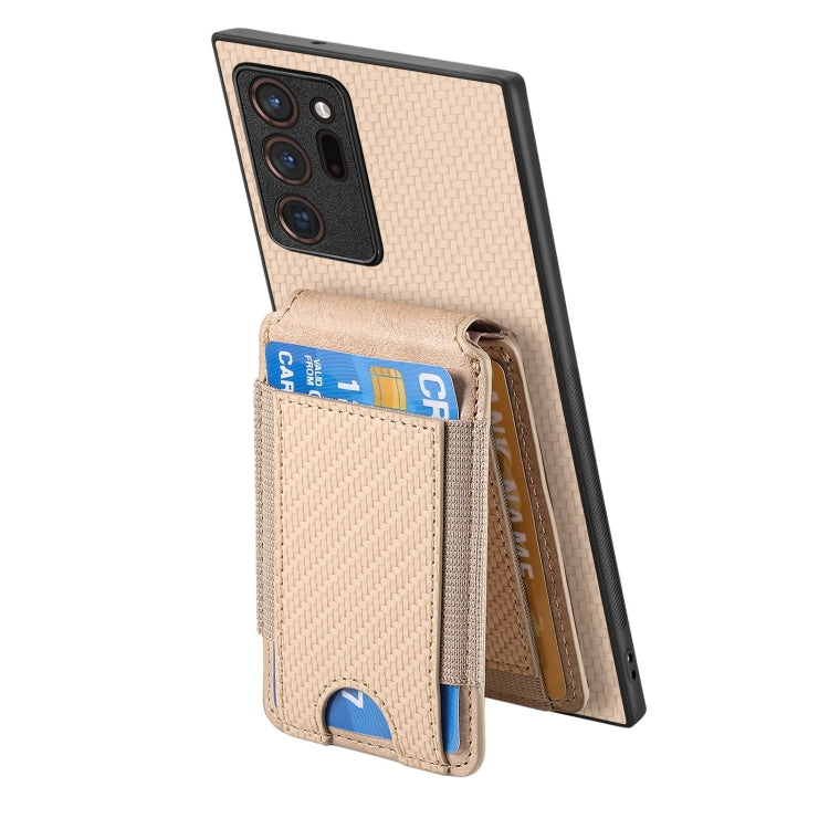 For Samsung Galaxy Note20 Carbon Fiber Vertical Flip Wallet Stand Phone Case