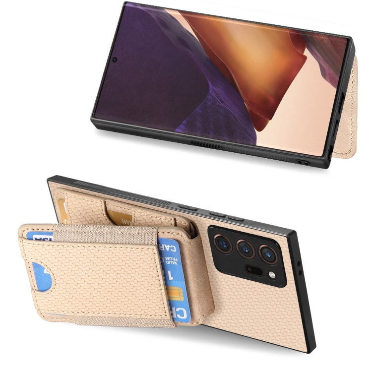 For Samsung Galaxy Note20 Carbon Fiber Vertical Flip Wallet Stand Phone Case