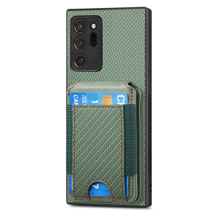 For Samsung Galaxy Note20 Carbon Fiber Vertical Flip Wallet Stand Phone Case