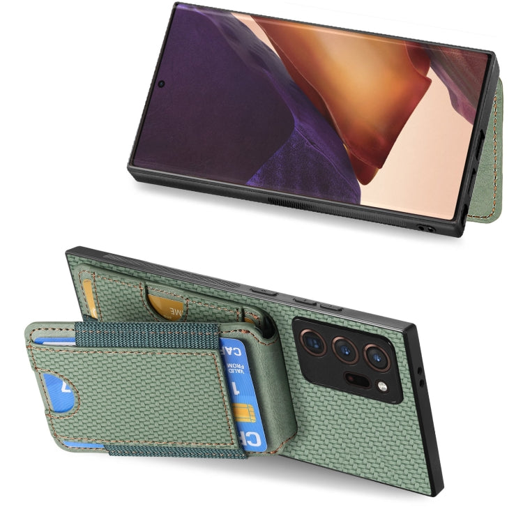 For Samsung Galaxy Note20 Carbon Fiber Vertical Flip Wallet Stand Phone Case