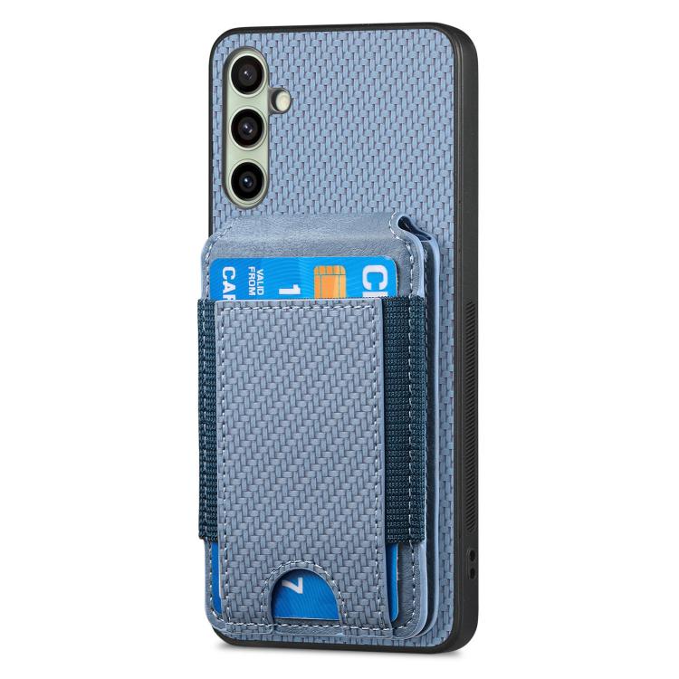 For Samsung Galaxy A36 Carbon Fiber Vertical Flip Wallet Stand Phone Case