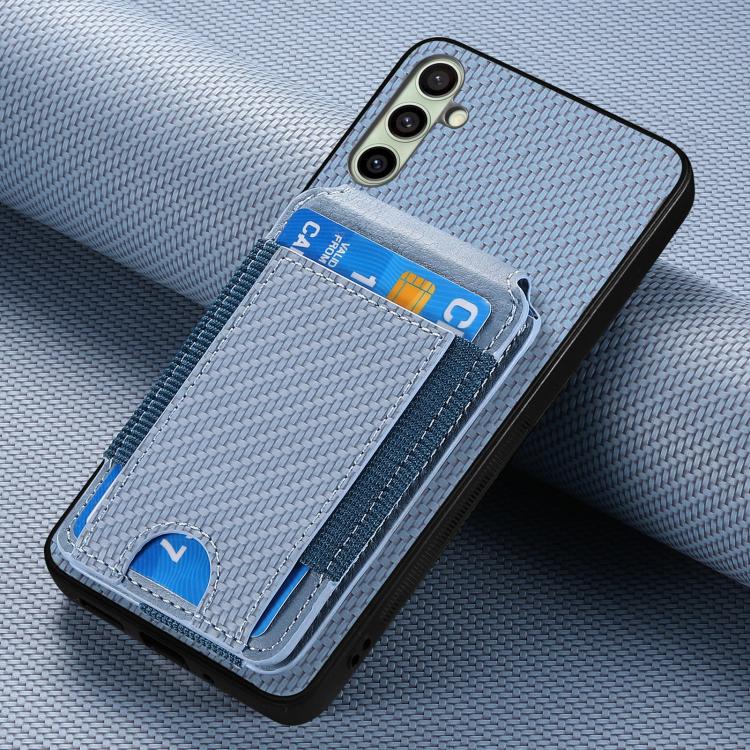 For Samsung Galaxy A36 Carbon Fiber Vertical Flip Wallet Stand Phone Case