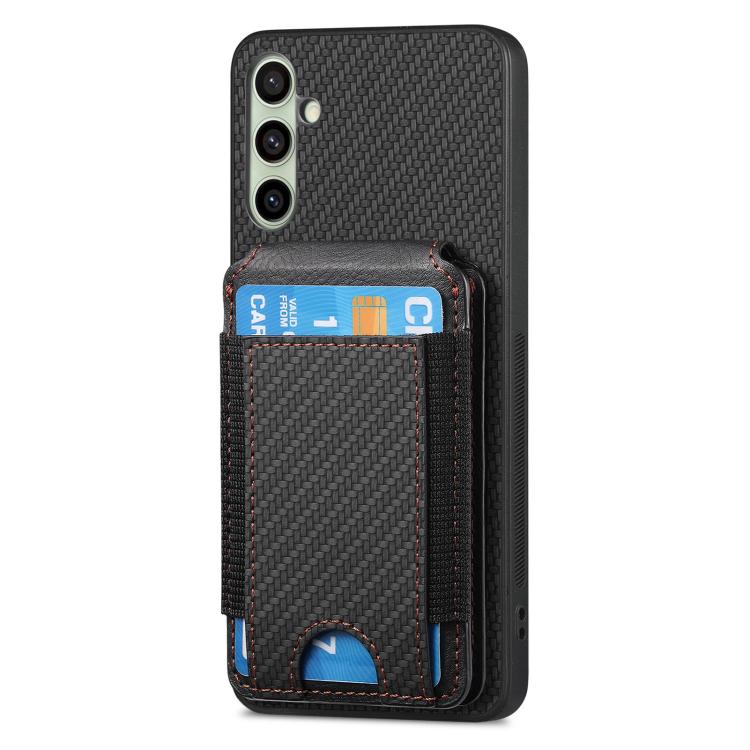 For Samsung Galaxy A36 Carbon Fiber Vertical Flip Wallet Stand Phone Case