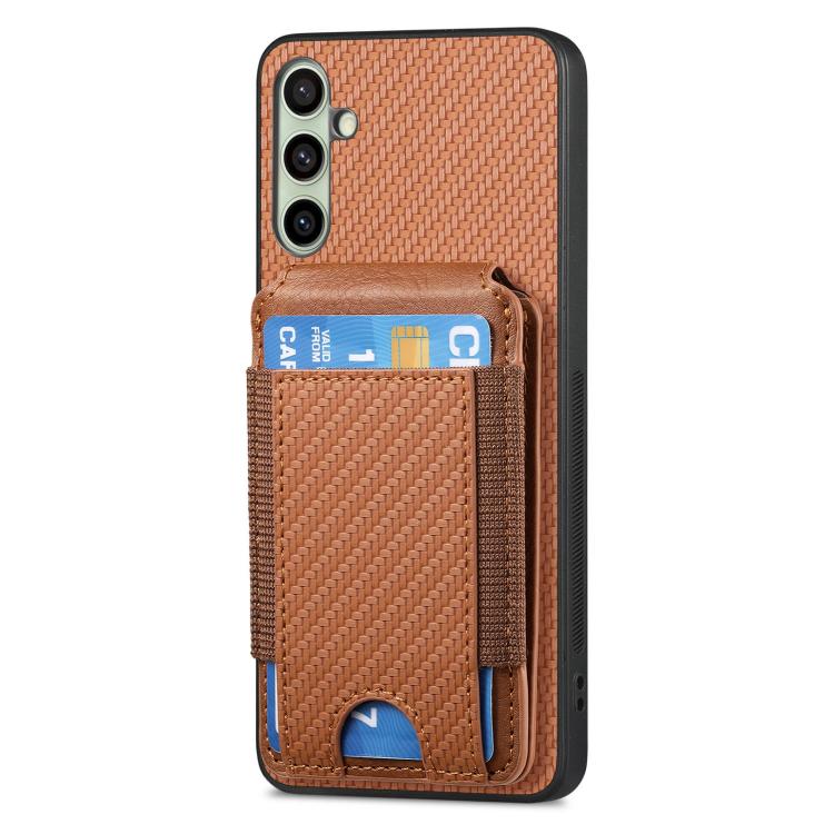 For Samsung Galaxy A36 Carbon Fiber Vertical Flip Wallet Stand Phone Case