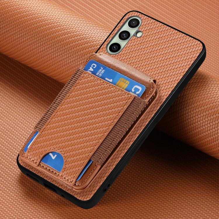 For Samsung Galaxy A36 Carbon Fiber Vertical Flip Wallet Stand Phone Case