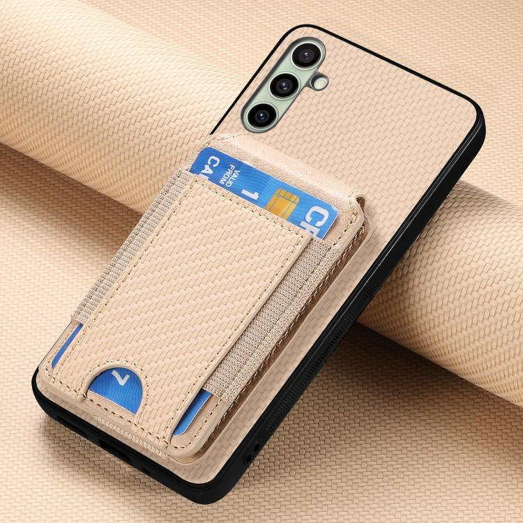 For Samsung Galaxy A36 Carbon Fiber Vertical Flip Wallet Stand Phone Case